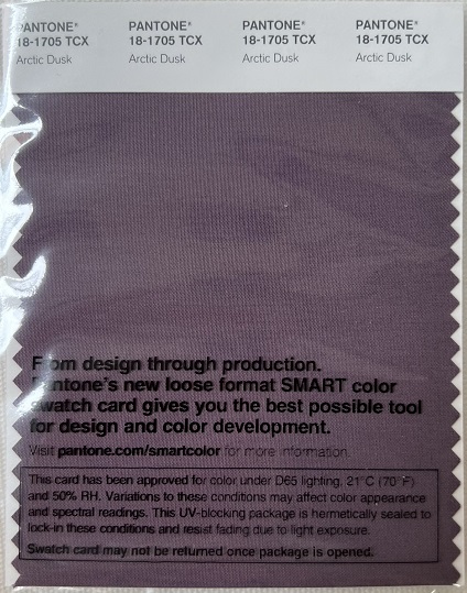 Pantone TCX Cotton Swatch Card 18-1705 TCX Arctic Dusk
