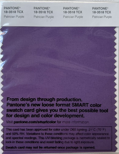 Pantone TCX Cotton Swatch Card 18-3518 TCX Patrician Purple