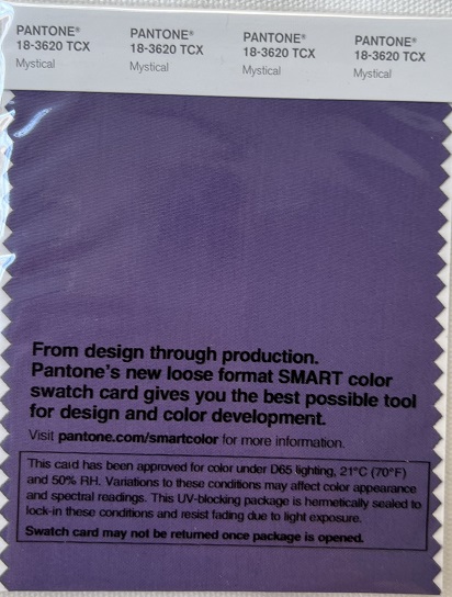 Pantone TCX Cotton Swatch Card 18-3620 TCX Mystical