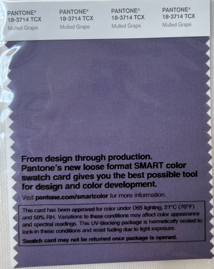 Pantone TCX Cotton Swatch Card 18-3714 TCX Mulled Grape