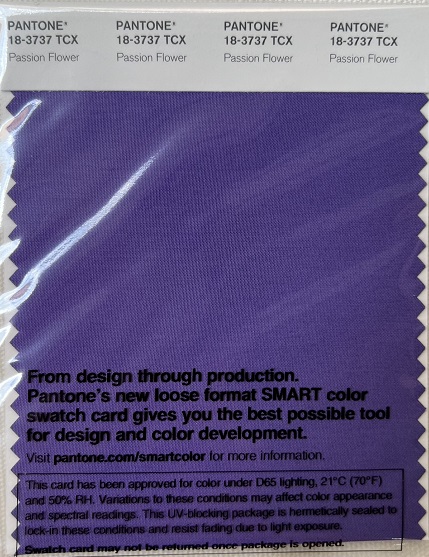 Pantone TCX Cotton Swatch Card 18-3737 TCX Passion Flower