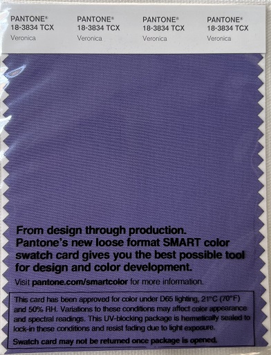 Pantone TCX Cotton Swatch Card 18-3834 TCX Veronica