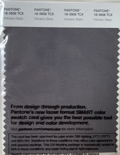Pantone TCX Cotton Swatch Card 18-3908 TCX Volcanic Glass
