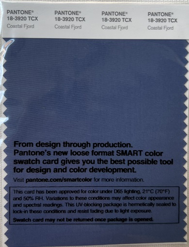 Pantone TCX Cotton Swatch Card 18-3920 TCX Coastal Fjord
