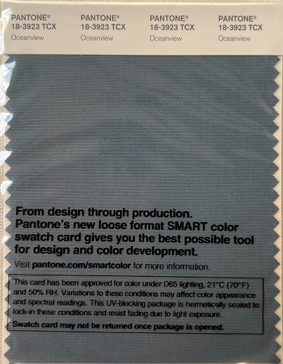 Pantone TCX Cotton Swatch Card 18-3923 TCX Oceanview