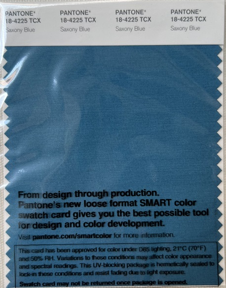 Pantone TCX Cotton Swatch Card 18-4225 TCX Saxony Blue
